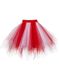 GOOBGS Musever 1950s Vintage Ballet Skirt Tulle Petticoat Puffy Tutu