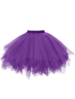 GOOBGS Musever 1950s Vintage Ballet Skirt Tulle Petticoat Puffy Tutu