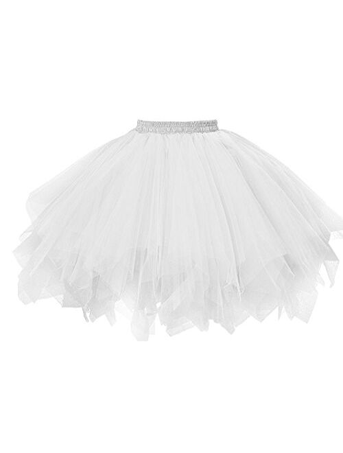 GOOBGS Musever 1950s Vintage Ballet Skirt Tulle Petticoat Puffy Tutu