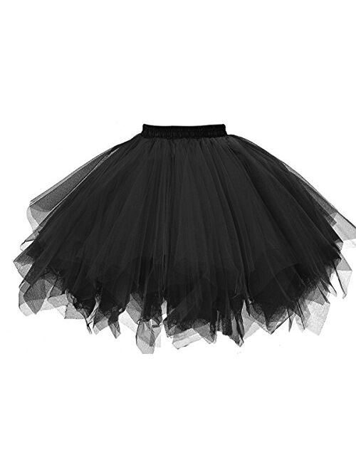 GOOBGS Musever 1950s Vintage Ballet Skirt Tulle Petticoat Puffy Tutu