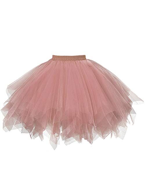 GOOBGS Musever 1950s Vintage Ballet Skirt Tulle Petticoat Puffy Tutu