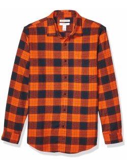 Men's Slim-Fit Long-Sleeve Plaid Flannel Shirt