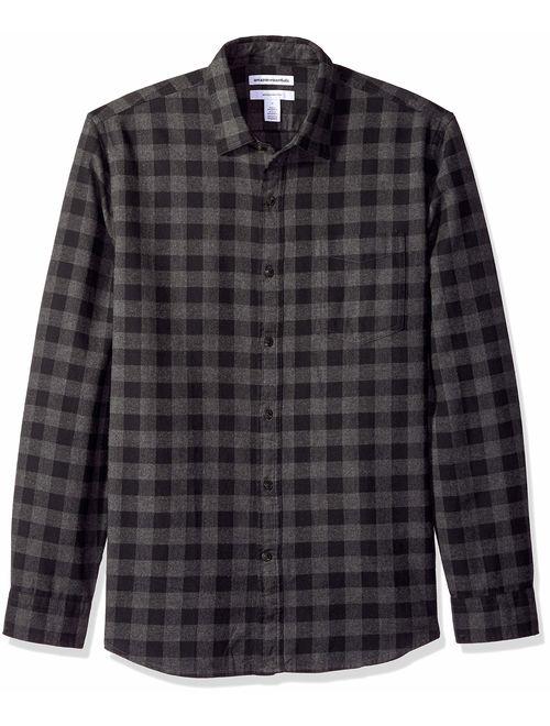 Amazon Essentials Men's Slim-Fit Long-Sleeve Plaid Flannel Shirt