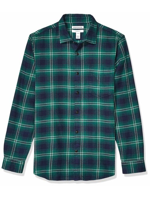 Amazon Essentials Men's Slim-Fit Long-Sleeve Plaid Flannel Shirt