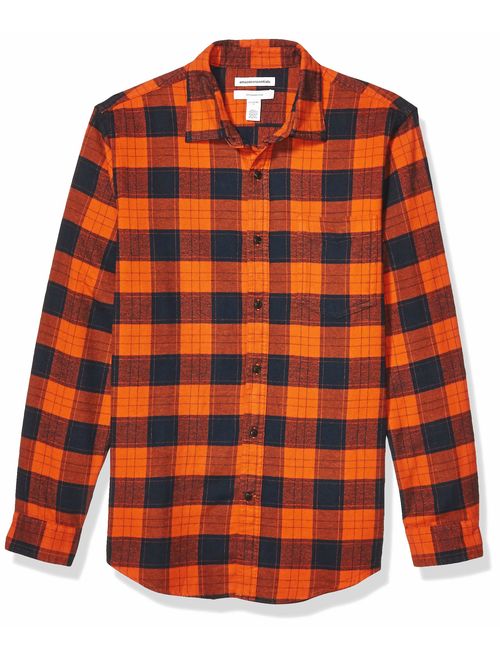 Amazon Essentials Men's Slim-Fit Long-Sleeve Plaid Flannel Shirt