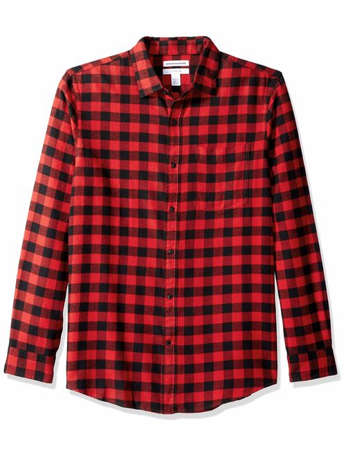 Amazon Essentials Men's Slim-Fit Long-Sleeve Plaid Flannel Shirt