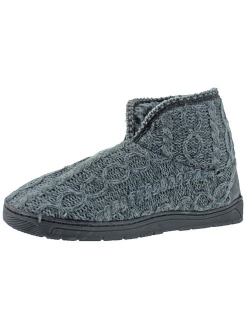 Mens Mark Knit Indoor/Outdoor Bootie Slippers