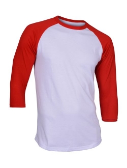 Dream USA Men's Casual 3/4 Sleeve Baseball Tshirt Raglan Jersey Shirt