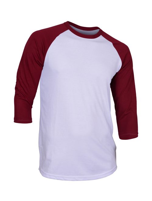 Dream USA Men's Casual 3/4 Sleeve Baseball Tshirt Raglan Jersey Shirt