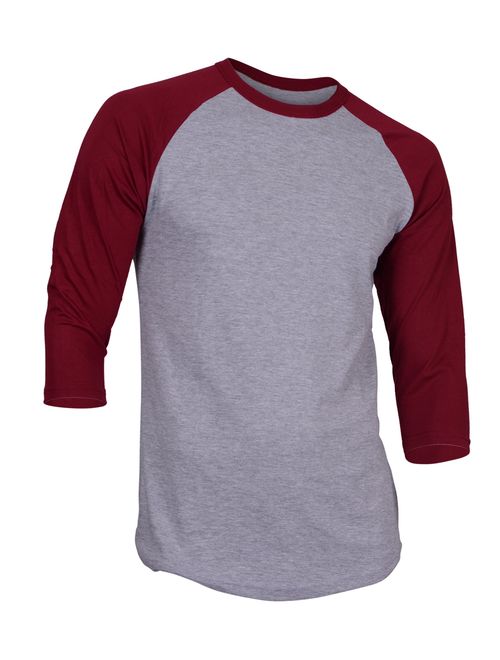 Dream USA Men's Casual 3/4 Sleeve Baseball Tshirt Raglan Jersey Shirt