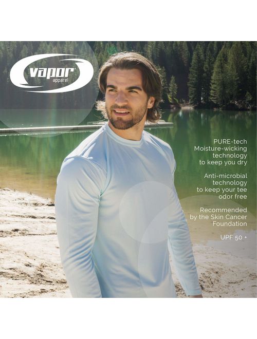 Vapor Apparel Men's UPF 50+ UV Sun Protection Performance Long Sleeve T-Shirt