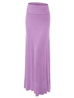 Women's Solid Basic Lightweight Floor Length Maxi Lounge Skirt (S~3XL)