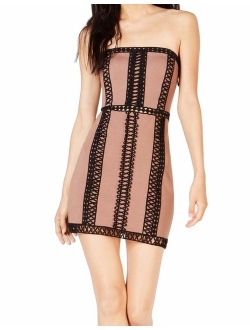 Womens Brown Strapless Mini Cocktail Dress Size: 4