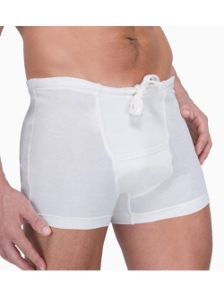 Men's Cottonique M17760 Latex Free Organic Cotton Drawstring Boxer Brief