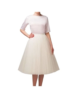 Wedding Planning Women's A Line Short Knee Length Tutu Tulle Prom Party Skirt