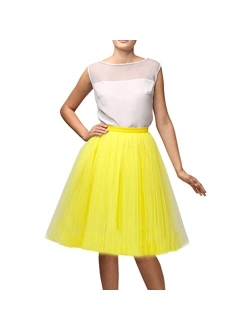 Wedding Planning Women's A Line Short Knee Length Tutu Tulle Prom Party Skirt