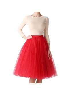 Wedding Planning Women's A Line Short Knee Length Tutu Tulle Prom Party Skirt