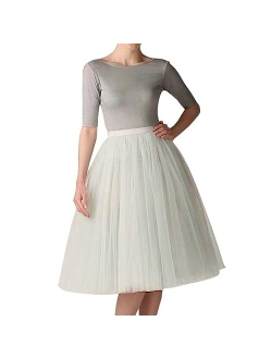 Wedding Planning Women's A Line Short Knee Length Tutu Tulle Prom Party Skirt