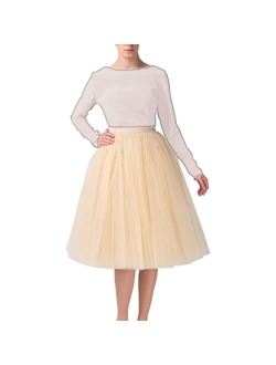 Wedding Planning Women's A Line Short Knee Length Tutu Tulle Prom Party Skirt