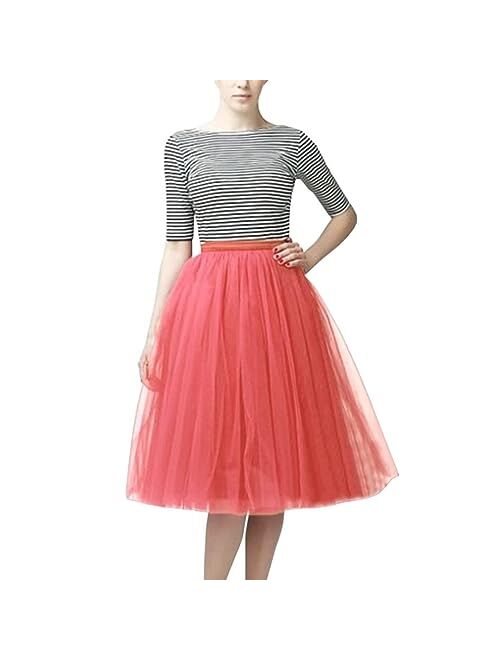 Wedding Planning Women's A Line Short Knee Length Tutu Tulle Prom Party Skirt