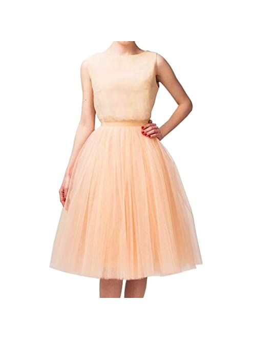 Wedding Planning Women's A Line Short Knee Length Tutu Tulle Prom Party Skirt