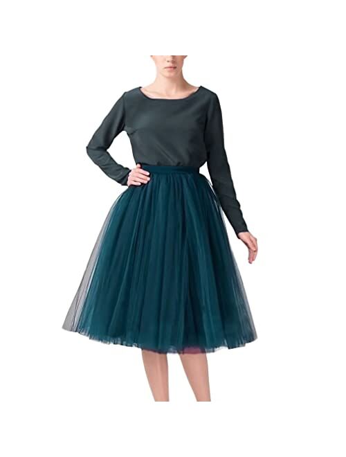 Wedding Planning Women's A Line Short Knee Length Tutu Tulle Prom Party Skirt