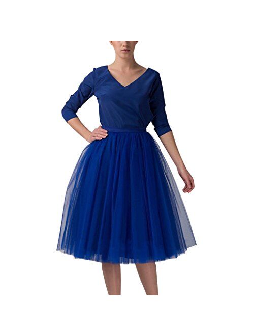 Wedding Planning Women's A Line Short Knee Length Tutu Tulle Prom Party Skirt