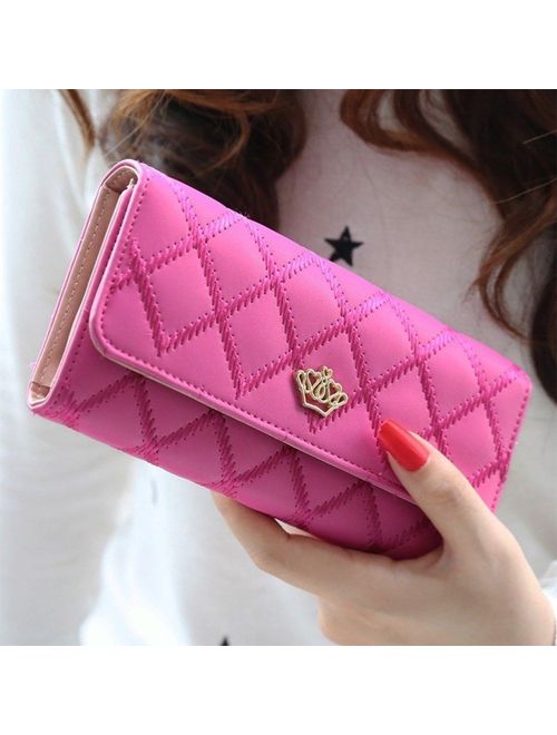 Canis New Fashion Women Purse Wallet Long Card Holder Clutch Leather PU Wallets Crown