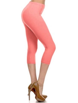 High Waisted Capri Leggings - Soft & Slim - 37  Colors