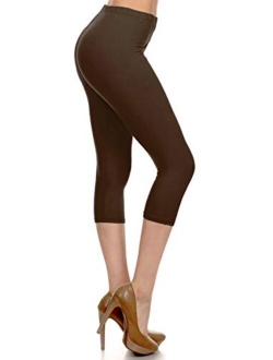 High Waisted Capri Leggings - Soft & Slim - 37  Colors