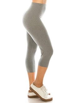 High Waisted Capri Leggings - Soft & Slim - 37  Colors