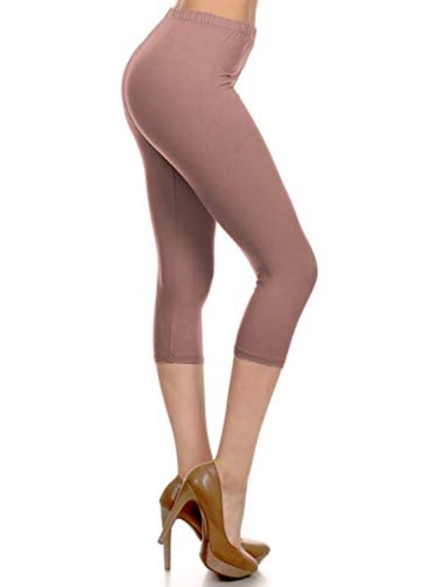 Leggings Depot High Waisted Capri Leggings - Soft & Slim - 37+ Colors