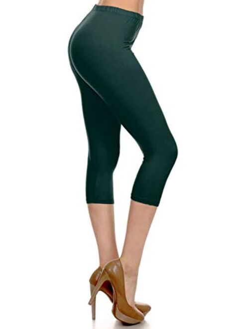 Leggings Depot High Waisted Capri Leggings - Soft & Slim - 37+ Colors