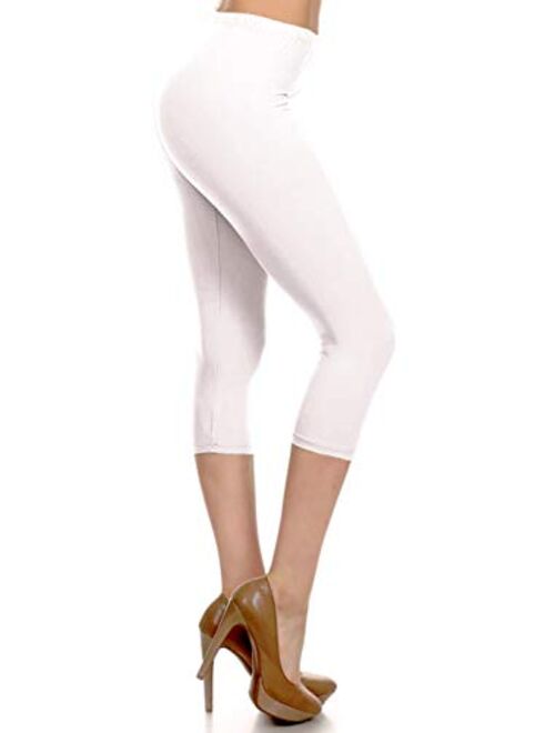 Leggings Depot High Waisted Capri Leggings - Soft & Slim - 37+ Colors