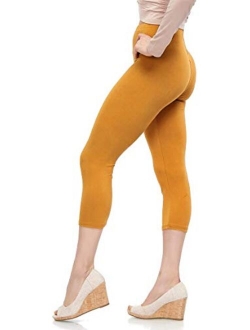 Extra Soft Capri Leggings with High Waist - 20 Colors - Plus