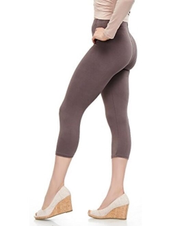 Extra Soft Capri Leggings with High Waist - 20 Colors - Plus