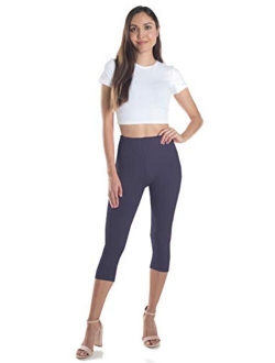 Extra Soft Capri Leggings with High Waist - 20 Colors - Plus