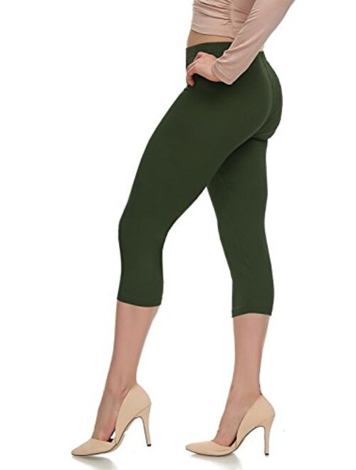 Extra Soft Capri Leggings with High Waist - 20 Colors - Plus