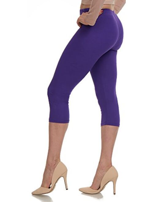 Extra Soft Capri Leggings with High Waist - 20 Colors - Plus