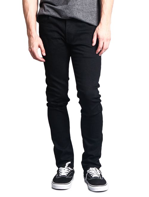 Men's Skinny Fit Stretch Raw Denim Jeans DL1004 - BLACK - 28/32