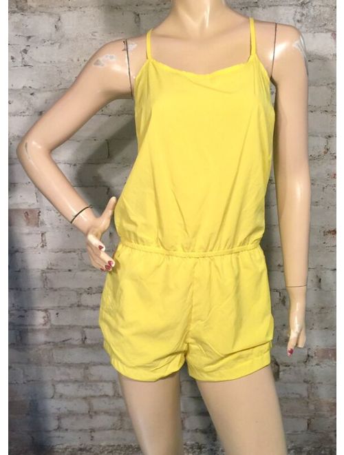 Fabletics Neema Romper Small S Jumper Jumpsuit Shorts Tank Daffodil Yellow