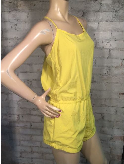 Fabletics Neema Romper Small S Jumper Jumpsuit Shorts Tank Daffodil Yellow