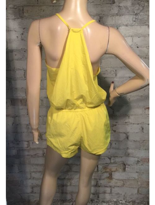 Fabletics Neema Romper Small S Jumper Jumpsuit Shorts Tank Daffodil Yellow