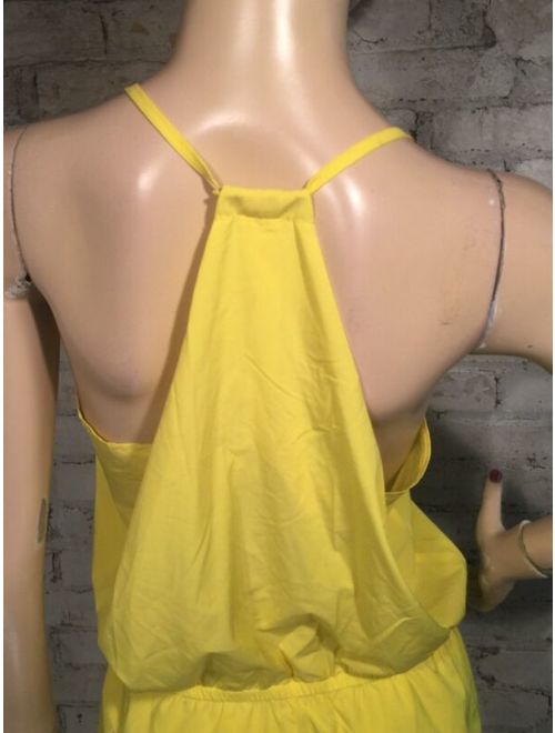 Fabletics Neema Romper Small S Jumper Jumpsuit Shorts Tank Daffodil Yellow