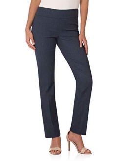 Rekucci Women's Ease Into Comfort Straight Leg Pant with Tummy Control