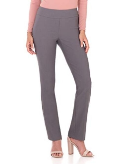 Rekucci Women's Ease Into Comfort Straight Leg Pant with Tummy Control