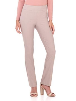 Rekucci Women's Ease Into Comfort Straight Leg Pant with Tummy Control