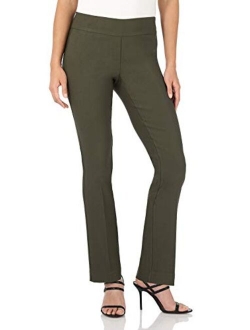 Rekucci Women's Ease Into Comfort Straight Leg Pant with Tummy Control