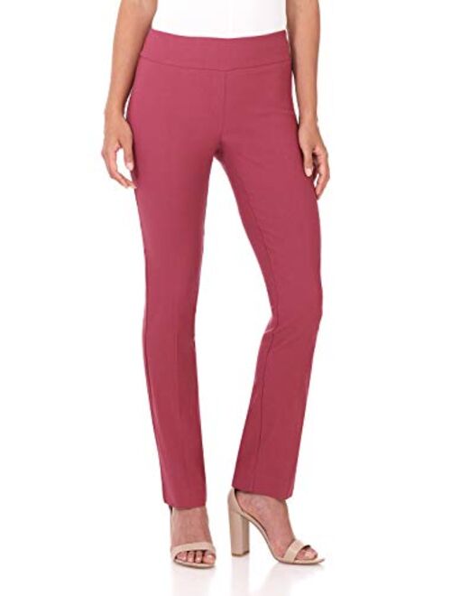 Rekucci Women's Ease Into Comfort Straight Leg Pant with Tummy Control