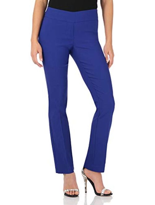 Rekucci Women's Ease Into Comfort Straight Leg Pant with Tummy Control